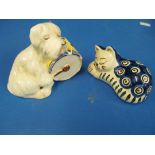 A Beswick dog with drum and Polish cat