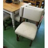 A set of six oak chairs upholstered backs and seat