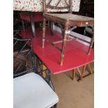 A retro kitchen red Formica table