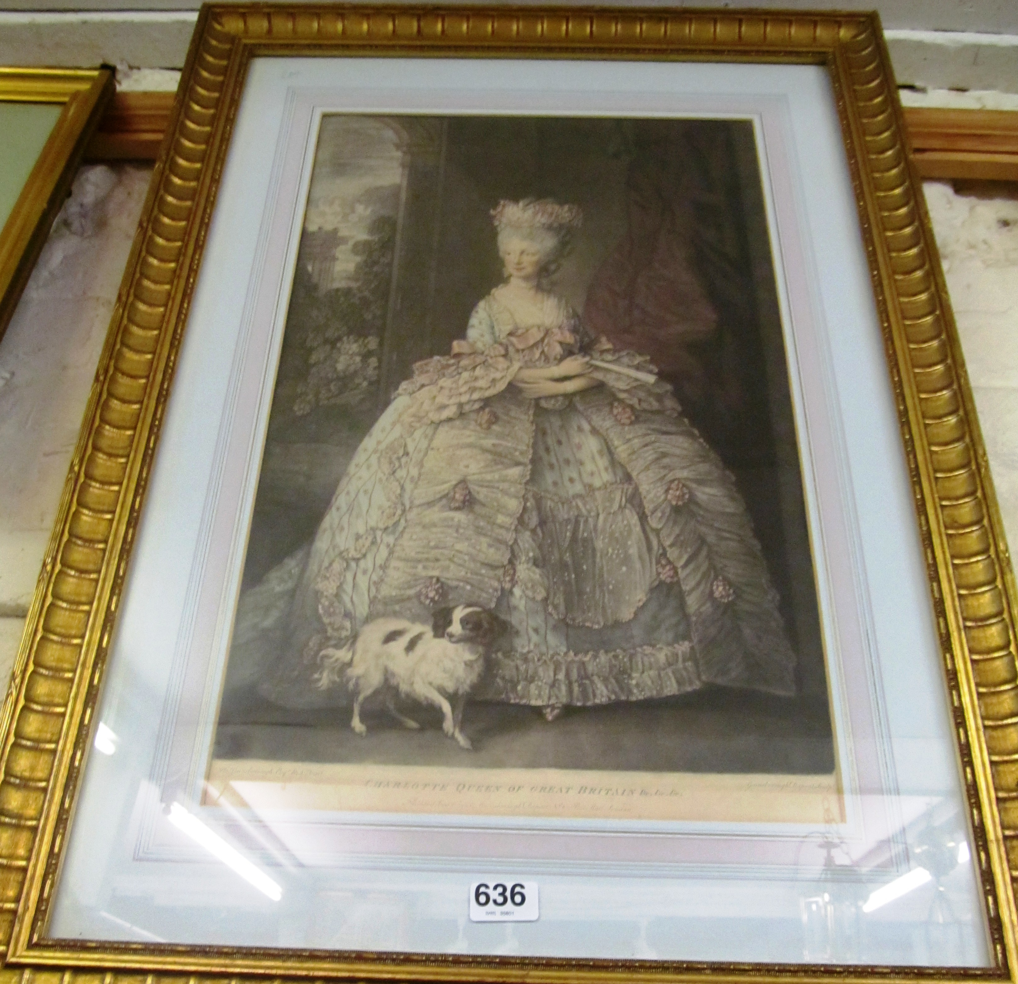 A print Charlotte Queen of Great Britain in gilt frame