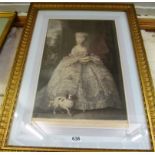 A print Charlotte Queen of Great Britain in gilt frame