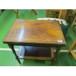 A small Rosewood card table, swivel action and some cards