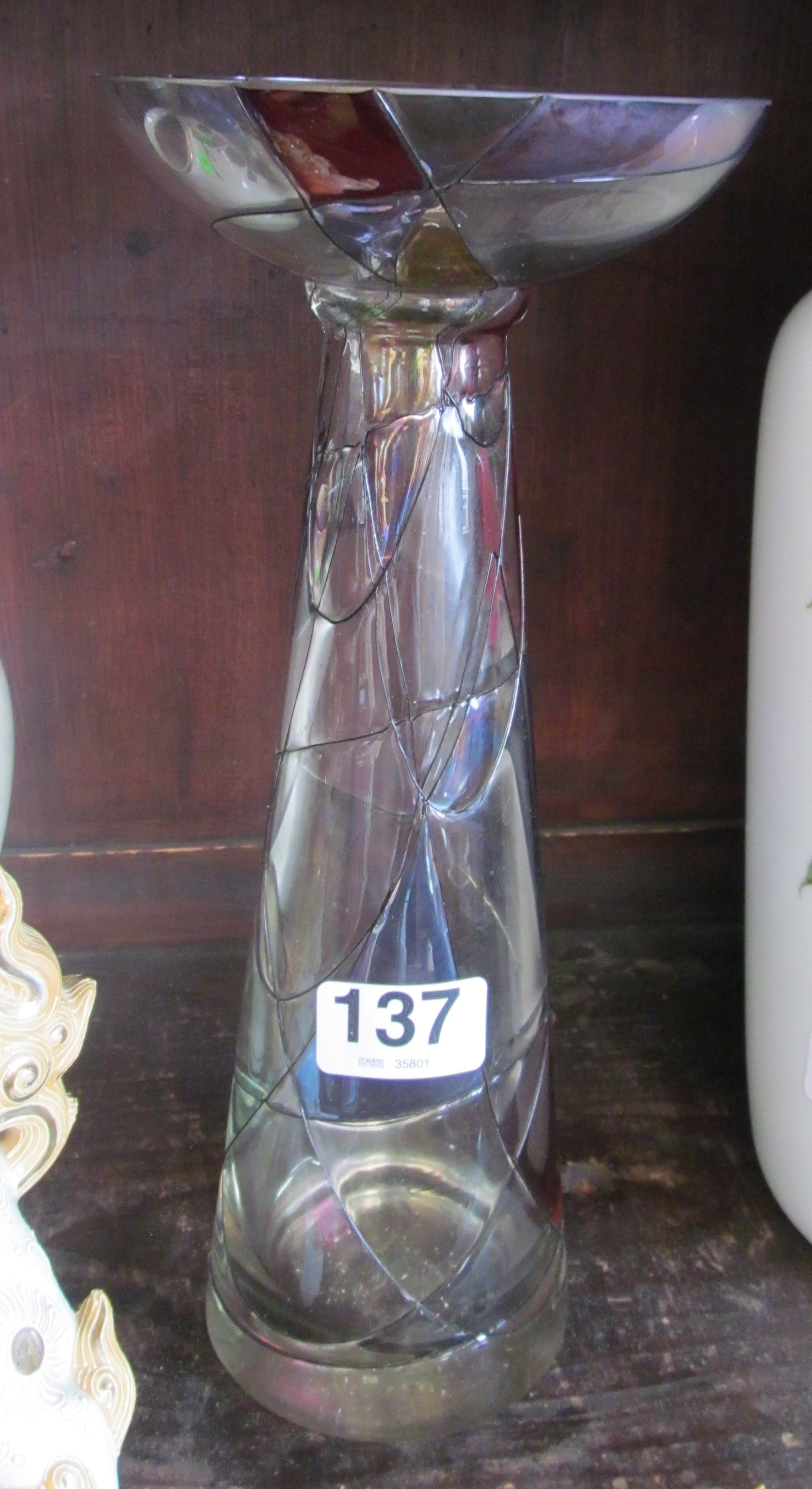 An Art Nouveau shape glass vase