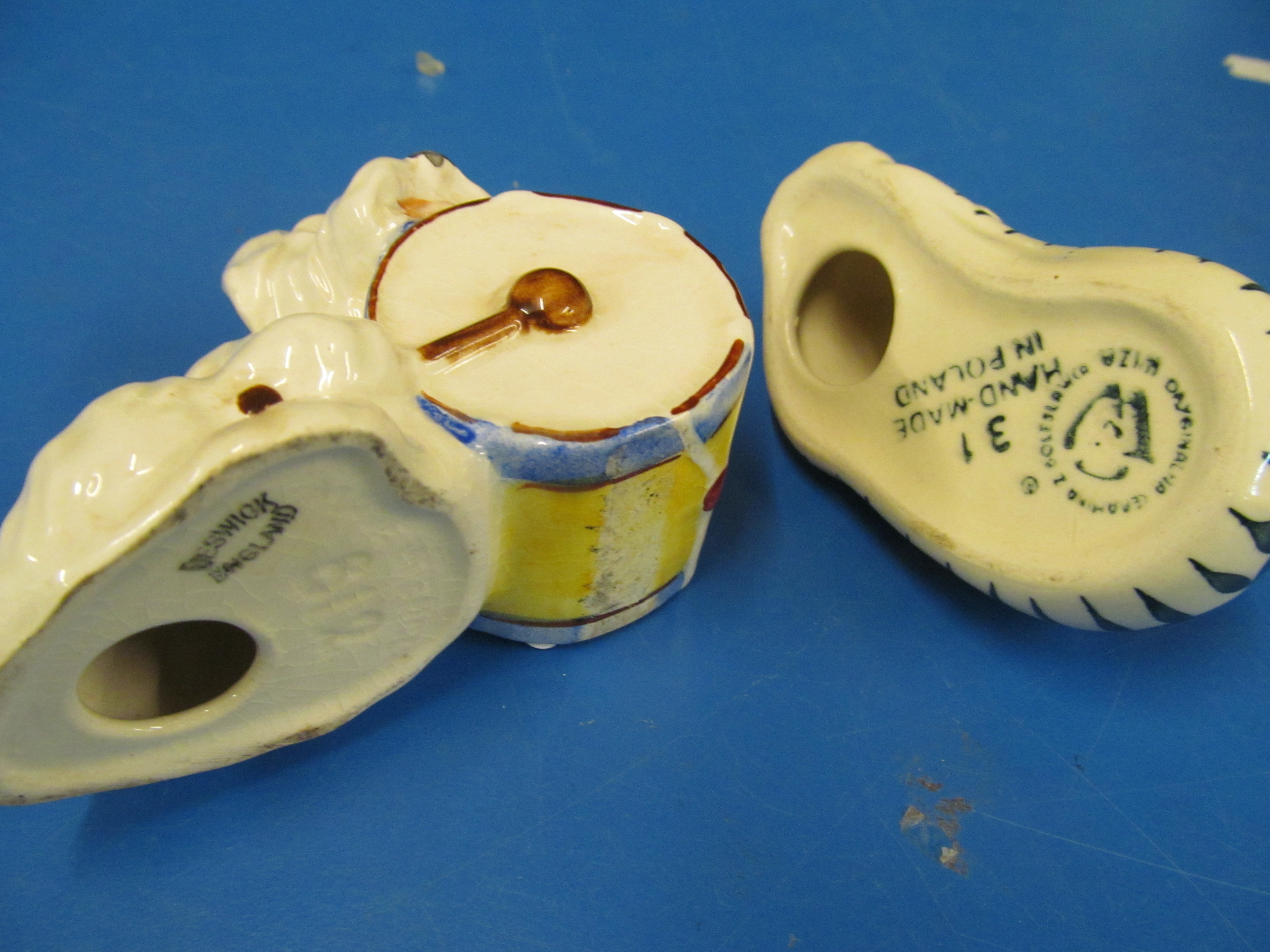A Beswick dog with drum and Polish cat - Image 2 of 2