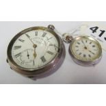 A silver pocket watch and pocket watch