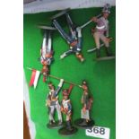 Oryon six Napoleonic Wars soldiers including figure of Napoleon