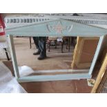 A painted overmantel mirror.
