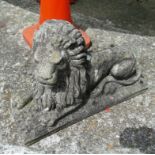 A pair of reconstituted stone garden lions