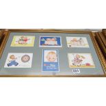 Four groups of Mabel Lucie Attwell postcards framed