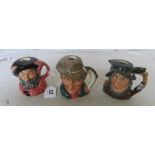 A Royal Doulton poacher, van Winkle and Falstaff characters