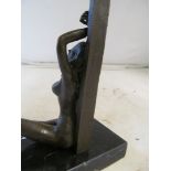 A modern erotic bronze semi-nude