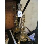 A pair brass candlesticks classical ladies