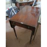 A George IV crossbanded and inlaid mahogany Pembroke table