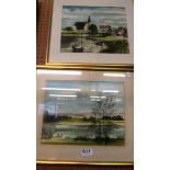 RALPH LEWIS - pair of watercolours river scenes