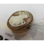 A 9ct gold frame cameo