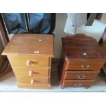 A pine bedside chest and another bedside