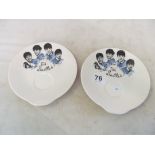 Two Washington Pottery Beatles saucers