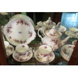 A Royal Albert Lavender Rose teaset (one cup a/f)