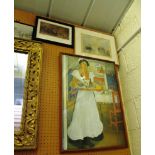 An Impressionist print waitress and four other prints