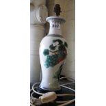 An Oriental Famille Verte table lamp