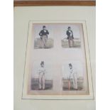 Four cricket prints 'Back Play', 'Wicket Keeper', 'Forward Play' and 'The Cut', another 'Jubilee