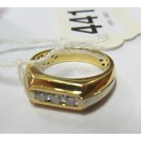 A gold and diamond gent's ring