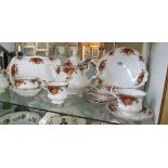 A Royal Albert Old Country Roses part teaset (slightly a/f)