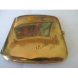 A 9ct gold cigarette case and a miniature 9ct gold lighter