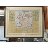 A French coloured map print L'Intelligence de L'Histoire D'Angleterre