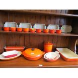 A Le Creuset lidded tureen and other Le Creuset kitchen ware