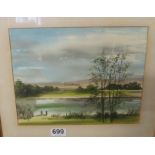 RALPH LEWIS - pair of watercolours river scenes