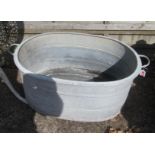 A galvanised two handled tub