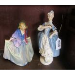 2 Royal doulton figures Sweet Anne repaired HN1318 and Masquerade HN2251