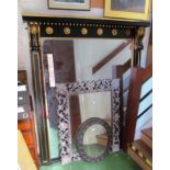 A late 19th Century black and gilt overmantel mirror