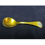 A Georg Jensen Sterling silver gilt spoon C1980