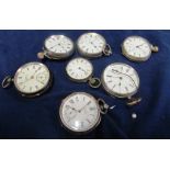 Seven silver watches