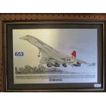 A Costwold etchings picture of Concorde.