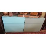 Two Ikea chests of drawers blue and green