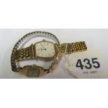A ladies Longines La Grand Classic gold plated watch L4.205.2. and another ladies watch.