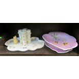 A Royal Winton dish (a/f) and tray, Limoges dish and spill vase