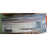 FOLLAND - two modern oils on board harbour scenes