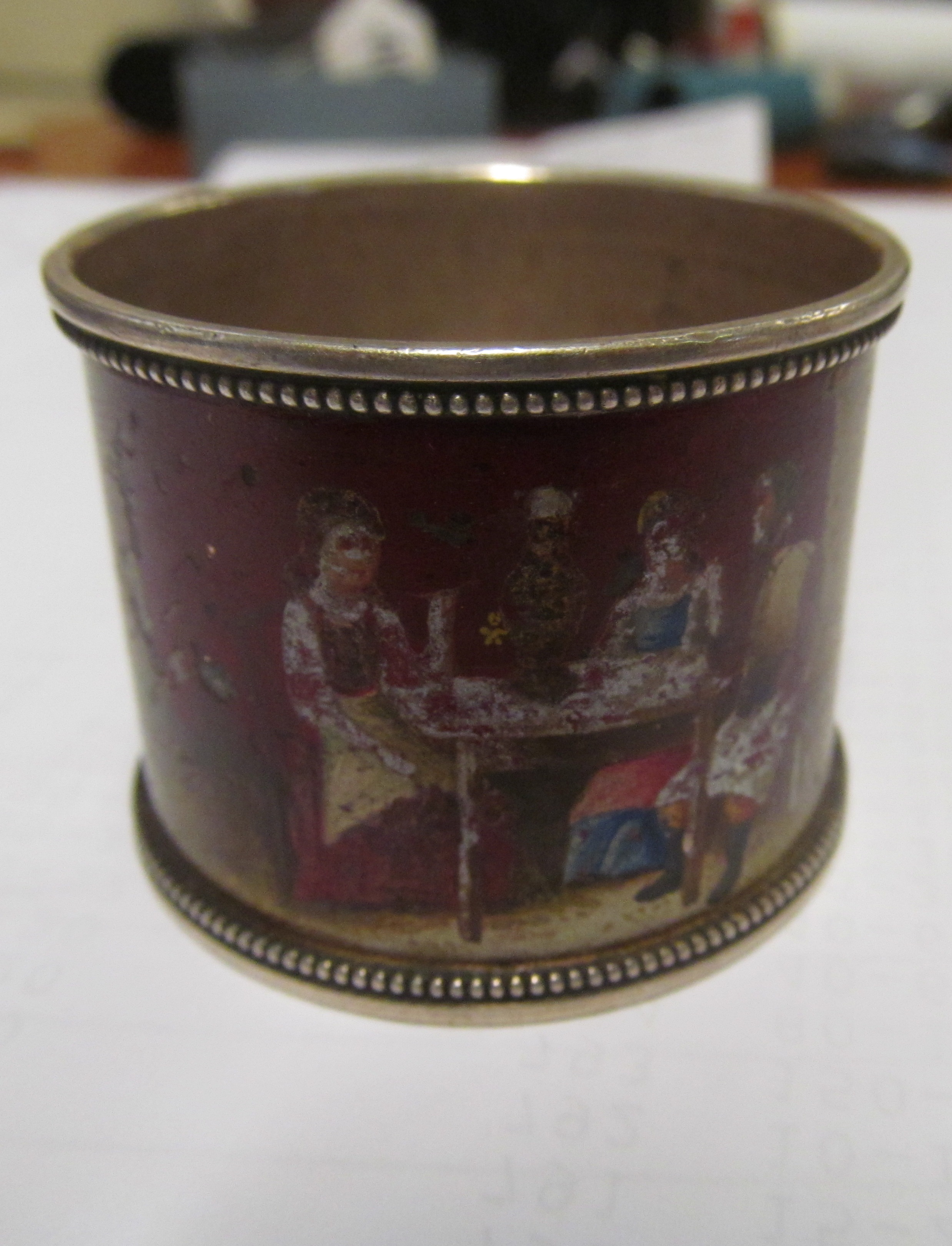 A pair Russian napkin rings and silver tea infuser - Image 9 of 12