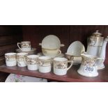 A Noritake coffee set and four two handled bowls and saucers (1a/f)