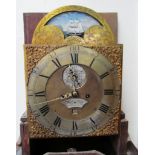 A 19th Century black lacquer Longcase clock inscribed Rich Webb with later ship phase