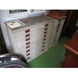 A white painted eight drawer chest and double chest