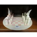 A marble stone chess set