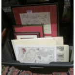 Various framed and unframed humerous and other prints
