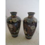 A pair cloisonné vases (a/f)
