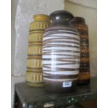 Two West German vases and another vase