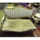 A gilt painted settee on cabriole legs